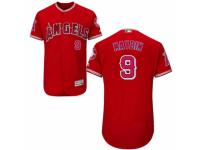 Men's Majestic Los Angeles Angels of Anaheim #9 Cameron Maybin Red Alternate Flexbase Authentic Collection MLB Jersey