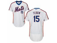 Men's Majestic New York Mets #15 Tim Tebow White-Royal Flexbase Authentic Collection MLB Jersey