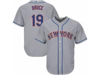 Men's Majestic New York Mets #19 Jay Bruce Grey Road Cool Base MLB Jersey