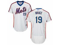 Men's Majestic New York Mets #19 Jay Bruce White-Royal Flexbase Authentic Collection MLB Jersey