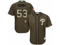 Men's Majestic Philadelphia Phillies #53 Joaquin Benoit Authentic Green Salute to Service MLB Jersey