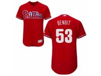 Men's Majestic Philadelphia Phillies #53 Joaquin Benoit Red Flexbase Authentic Collection MLB Jersey