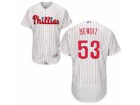 Men's Majestic Philadelphia Phillies #53 Joaquin Benoit White Flexbase Authentic Collection MLB Jersey