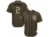 Men's Majestic San Diego Padres #2 Luis Sardinas Authentic Green Salute to Service MLB Jersey