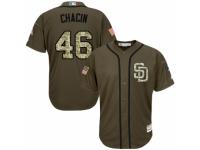 Men's Majestic San Diego Padres #46 Jhoulys Chacin Authentic Green Salute to Service MLB Jersey