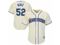 Men's Majestic Seattle Mariners #52 Carlos Ruiz Cream Alternate Cool Base MLB Jersey
