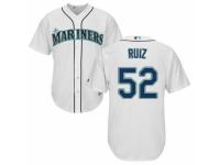 Men's Majestic Seattle Mariners #52 Carlos Ruiz White Home Cool Base MLB Jersey