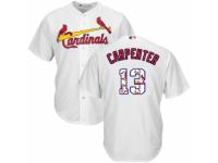 Men's Majestic St. Louis Cardinals #13 Matt Carpenter White Team Logo Fashion Cool Base MLB Jersey