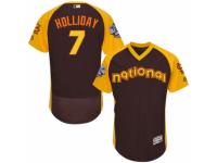 Men's Majestic St. Louis Cardinals #7 Matt Holliday Brown 2016 All-Star National League BP Authentic Collection Flex Base MLB Jersey