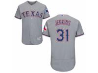 Men's Majestic Texas Rangers #31 Ferguson Jenkins Grey Flexbase Authentic Collection MLB Jersey