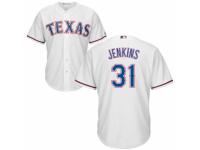 Men's Majestic Texas Rangers #31 Ferguson Jenkins White Home Cool Base MLB Jersey