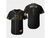 Men's Mets 2019 Black Golden Edition Amed Rosario Flex Base Stitched Jersey