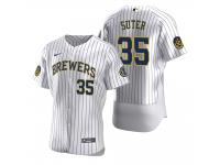 Men's Milwaukee Brewers Brent Suter Nike White 2020 Home Jersey
