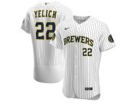 Men's Milwaukee Brewers Christian Yelich Nike White Home 2020 Player Jersey