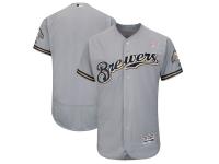Men's Milwaukee Brewers Majestic Gray 2018 Mother's Day Road Flex Base Team Jersey