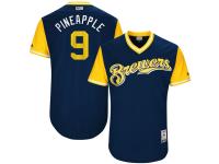 Men's Milwaukee Brewers Manny Pina Pineapple Majestic Navy 2017 Players Weekend Jersey