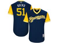 Men's Milwaukee Brewers Oliver Drake Bucko Majestic Navy 2017 Players Weekend Jersey