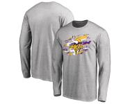 Men's Minnesota Vikings NFL Pro Line Heathered Gray True Colors Long Sleeve T-Shirt