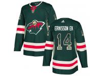 Men's Minnesota Wild #14 Joel Eriksson Ek Adidas Green Authentic Drift Fashion NHL Jersey