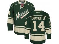 Men's Minnesota Wild #14 Joel Eriksson Ek Reebok Green Third Authentic NHL Jersey