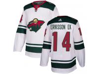Men's Minnesota Wild #14 Joel Eriksson Ek Reebok White Away Authentic NHL Jersey