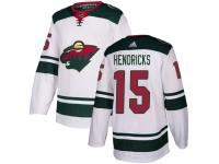 Men's Minnesota Wild #15 Matt Hendricks Adidas White Away Authentic NHL Jersey