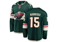 Men's Minnesota Wild #15 Matt Hendricks Green Home Breakaway NHL Jersey