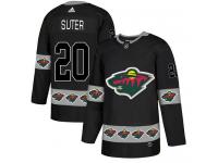 Men's Minnesota Wild #20 Ryan Suter Adidas Black Authentic Team Logo Fashion NHL Jersey