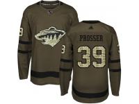 Men's Minnesota Wild #39 Nate Prosser Adidas Green Authentic Salute To Service NHL Jersey