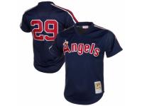 Men's Mitchell and Ness 1984 Los Angeles Angels of Anaheim #29 Rod Carew Navy Blue Throwback MLB Jersey
