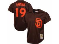 Men's Mitchell and Ness 1985 San Diego Padres #19 Tony Gwynn Brown Throwback MLB Jersey