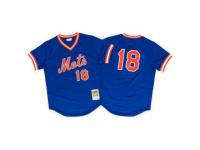 Men's Mitchell and Ness 1986 New York Mets #18 Darryl Strawberry Royal Blue Throwback MLB Jersey
