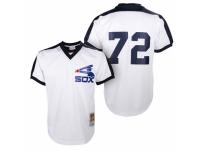 Men's Mitchell and Ness Chicago White Sox #72 Carlton Fisk White Throwback MLB Jersey
