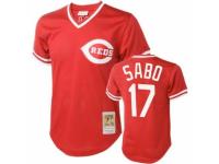 Men's Mitchell and Ness Cincinnati Reds #17 Chris Sabo Red Throwback MLB Jersey