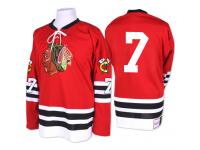 Men's Mitchell and Ness NHL Chicago Blackhawks #7 Chris Chelios Authentic Jersey Red 1960-61 Throwback Mitchell and Ness5342156