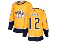 Men's Nashville Predators #12 Mike Fisher adidas Gold Authentic Jersey