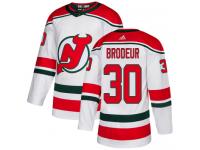 Men's New Jersey Devils #30 Martin Brodeur Adidas White Alternate Authentic NHL Jersey
