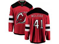 Men's New Jersey Devils #41 Michael McLeod Red Home Breakaway NHL Jersey