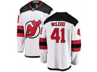 Men's New Jersey Devils #41 Michael McLeod White Away Breakaway NHL Jersey