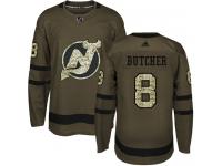 Men's New Jersey Devils #8 Will Butcher Adidas Green Authentic Salute To Service NHL Jersey
