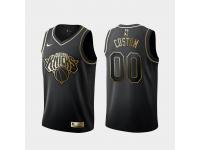 Men's New York Knicks #00 Custom Black Golden Edition Jersey With Any Name And Number