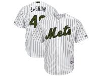 Men's New York Mets Jacob deGrom Majestic White Black 2017 Memorial Day Cool Base Player Jersey