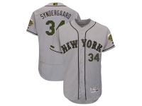 Men's New York Mets Noah Syndergaard Majestic Gray 2018 Memorial Day Authentic Collection Flex Base Player Jersey