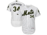 Men's New York Mets Noah Syndergaard Majestic White Black 2017 Memorial Day Authentic Collection Flex Base Player Jersey