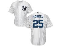 Men's New York Yankees Majestic White-Navy Home Cool Base #25 Gleyber Torres Jersey