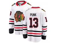 Men's NHL Chicago Blackhawks #13 CM Punk Breakaway Away Jersey White