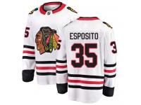 Men's NHL Chicago Blackhawks #35 Tony Esposito Breakaway Away Jersey White