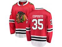 Men's NHL Chicago Blackhawks #35 Tony Esposito Breakaway Home Jersey Red