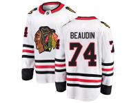 Men's NHL Chicago Blackhawks #74 Nicolas Beaudin Breakaway Away Jersey White