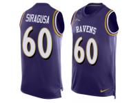 Men's Nico Siragusa #60 Nike Purple Jersey - NFL Baltimore Ravens Player Name & Number Tank Top